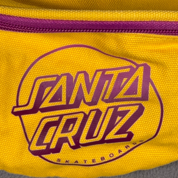 Santa Cruz Skateboards Bag Yellow Pink Waist Fanny Pack Adjustable Strap Retro - Picture 2 of 10